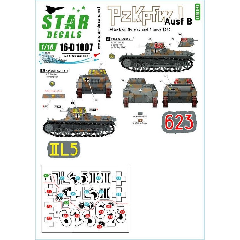 1/16 WWII German Panzer I Type B Battle of Norway and France 1940