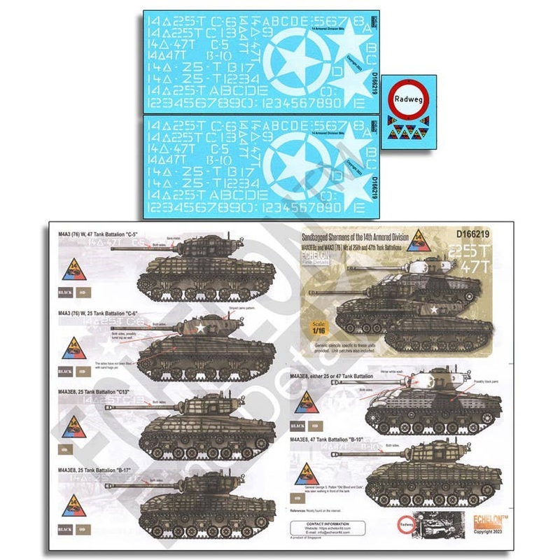 1/16 WWII US 14th Armored Division Sandbag Sherman