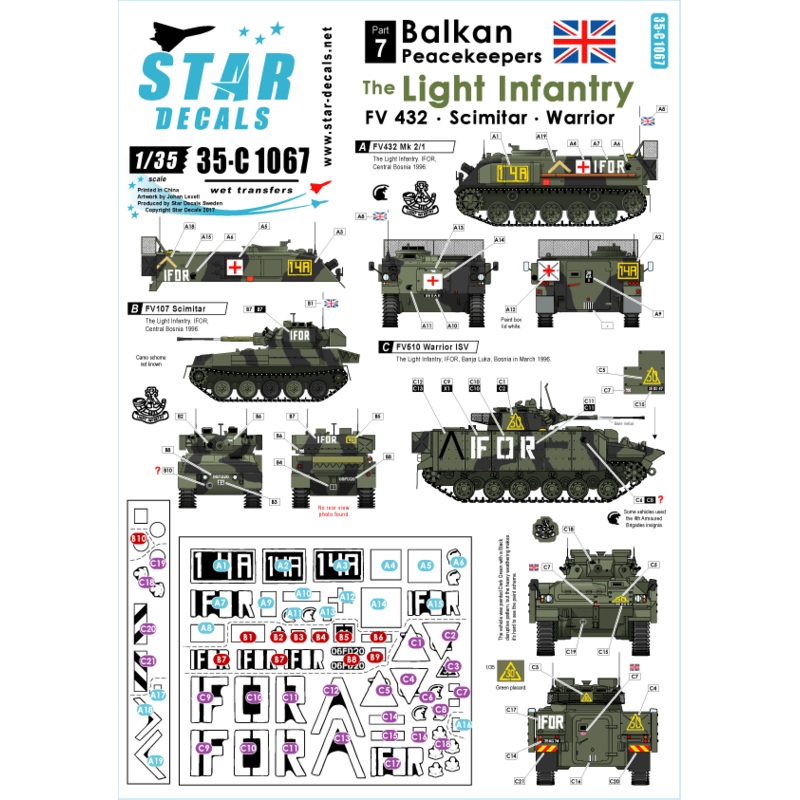 1/35 Balkan Peacekeepers # 7 The Light Infantry FV432, Scimitar, Warrior, IFOR in Bosnia