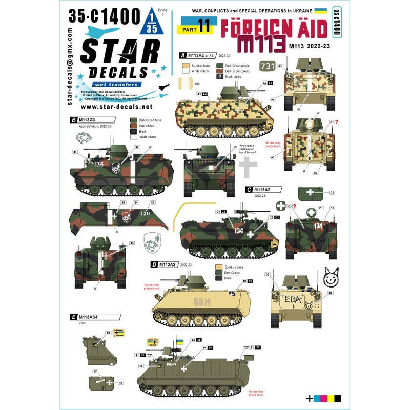 1/35 Current Use Ukraine's War #11 Vehicles Donated to the Ukrainian Army M113 Armored Personnel Carrier (2022-23)