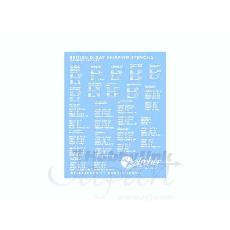 1/35 D-Day Shipping Stencils for British Armored Vehicles (White)