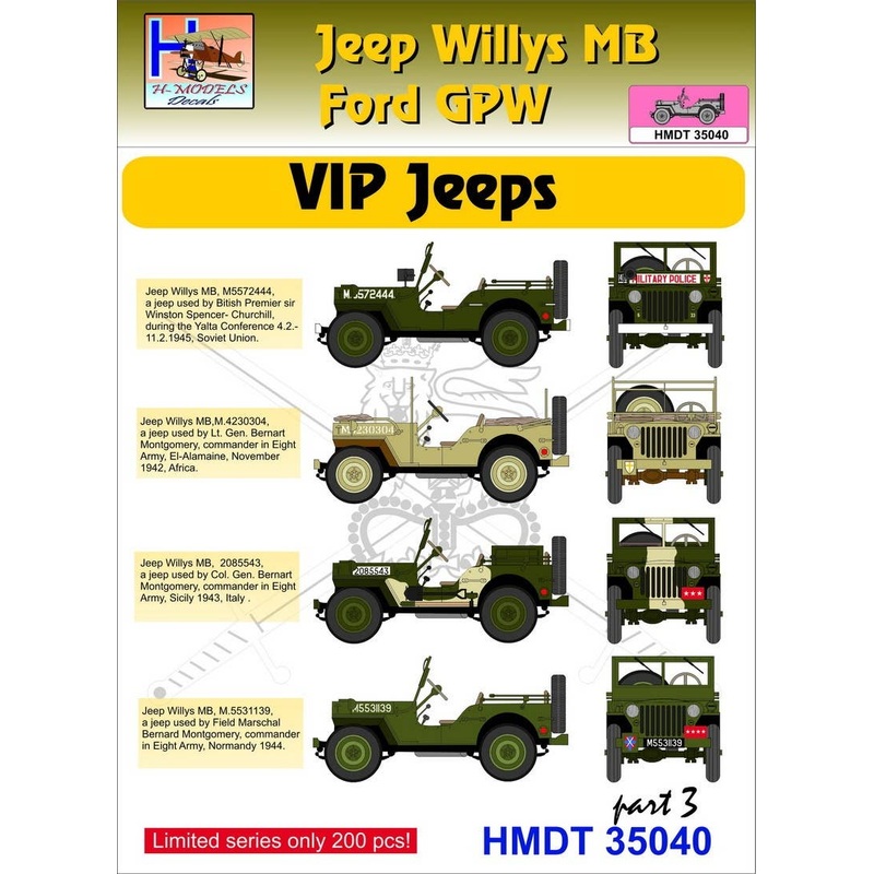 1/35 Jeep Willys MB/Ford GPW: VIP Jeeps, Pt.3