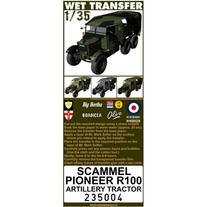 1/35 Scammel Pioneer R100 Stencils (for IBG)