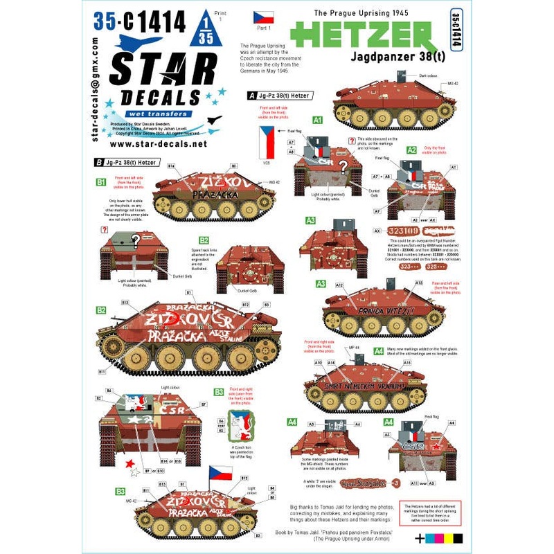 1/35 WWII 1945 Prague Uprising #1 Resistance Tank Destroyer 38 (t) Hetzer