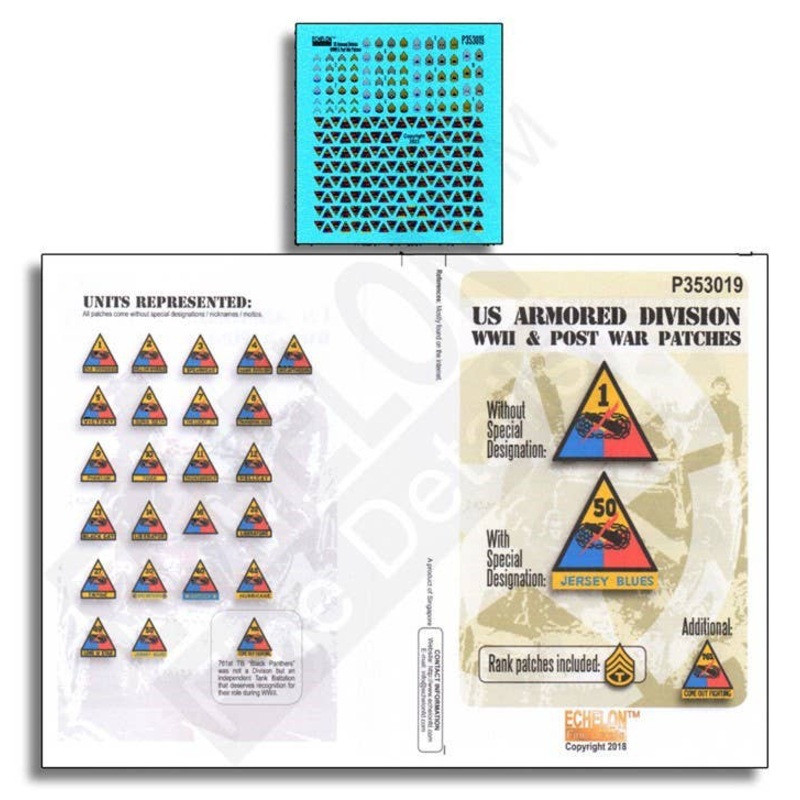 1/35 WWII & Postwar US Armored Division Patch & Insignia Set (Revised edition)