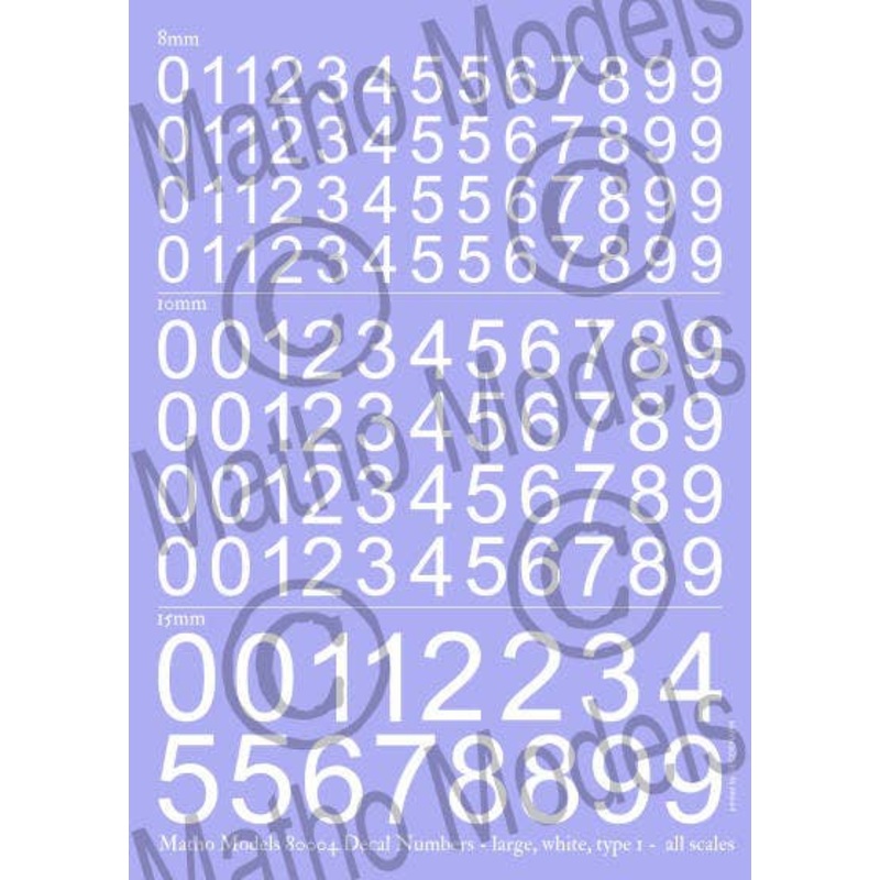 Scale Free Number Decal White Type1