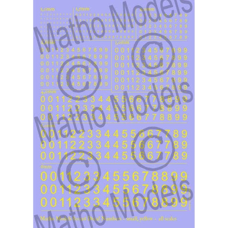 Scale-free Number Decal Yellow Small Size