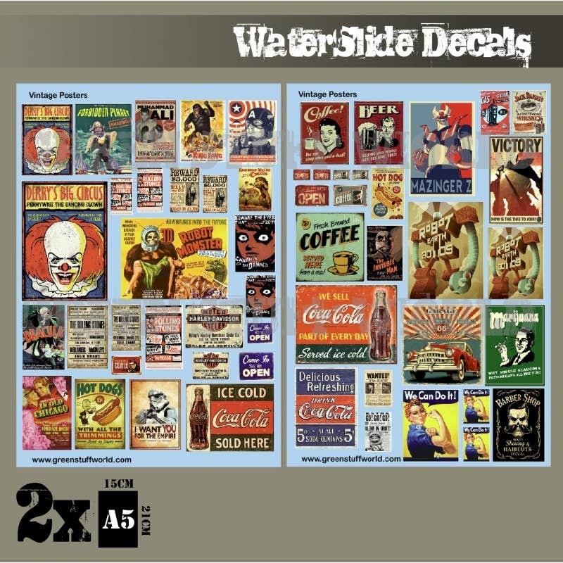 Waterslide Decals Vintage Posters
