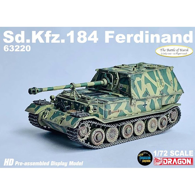 1/72 WW.II German Army Sd.Kfz.184 Ferdinand Heavy Tank Destroyer 653rd Heavy Tank Destroyer Battalion No.113 Kursk 1943 Finished Product