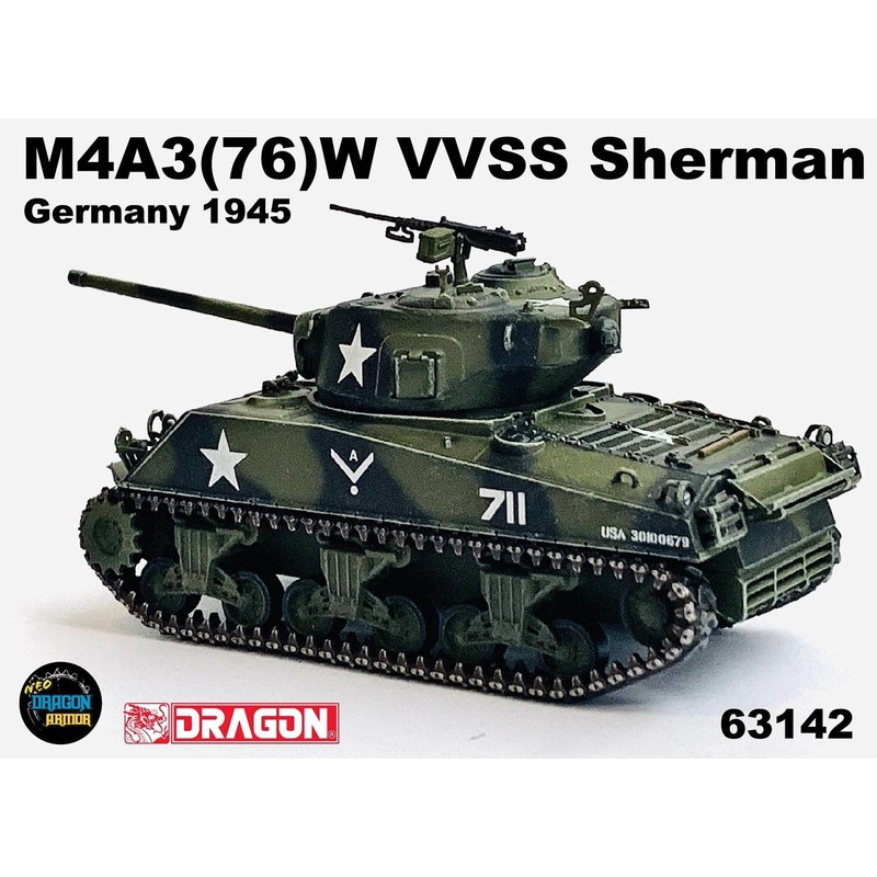 1/72 WW.II US Army M4A3(76)W VVSS Sherman Germany 1945 Finished Product