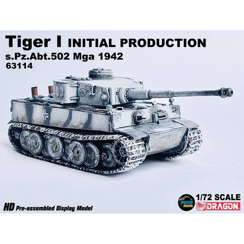 1/72 WW.II German Tiger I Very Early Production 502nd Heavy Tank Battalion Mga 1942 Finished Product