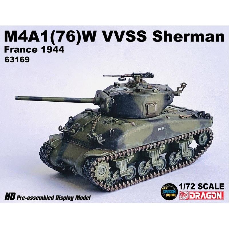 1/72 WW.II US M4A1 (76) W VVSS Sherman France 1944 Finished Product