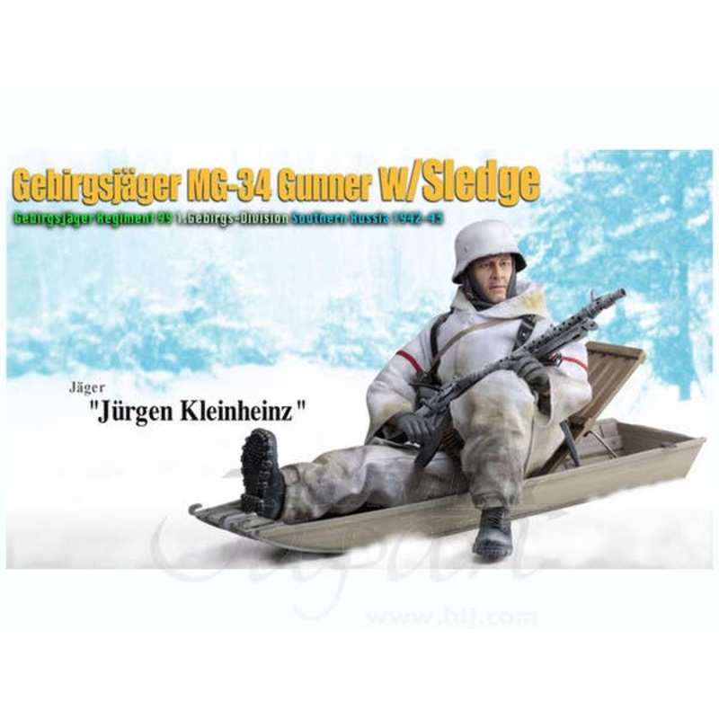 1/6 Gebirgsjager MG34 Gunner w/Sledge Jurgen Kleinheinz Southern Russia 1942-43