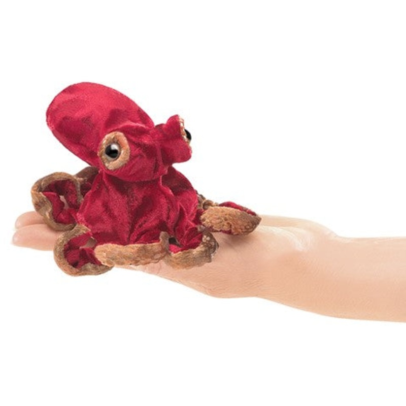 FOLKMANIS: RED OCTOPUS FINGER PUPPET