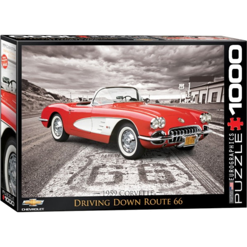 EURO 1000 PC 1959 CORVETTE DRIVING DOWN ROUTE 66
