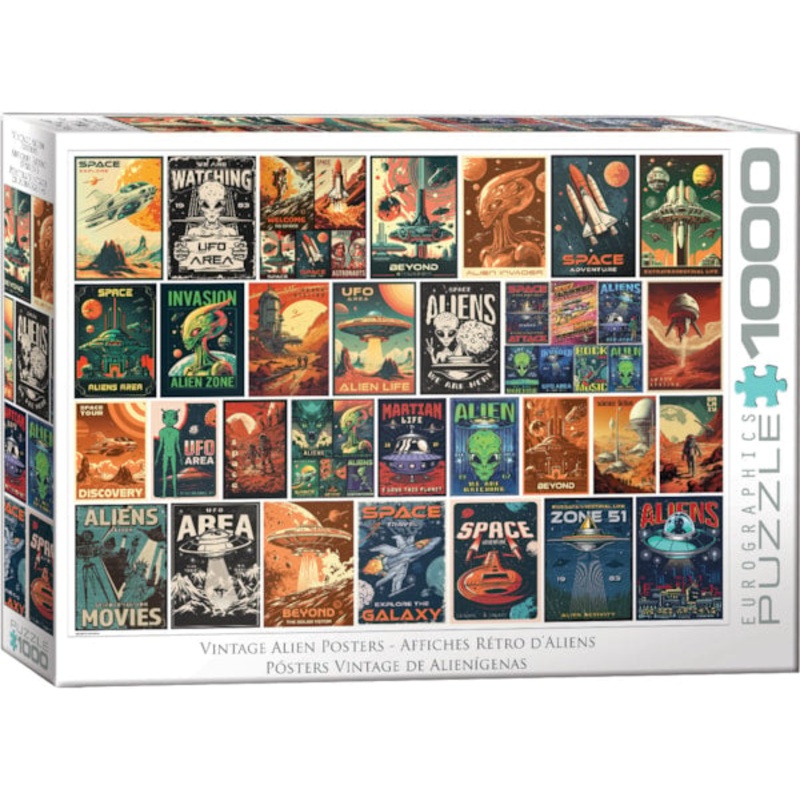 EURO 1000 PC VINTAGE ALIEN POSTERS