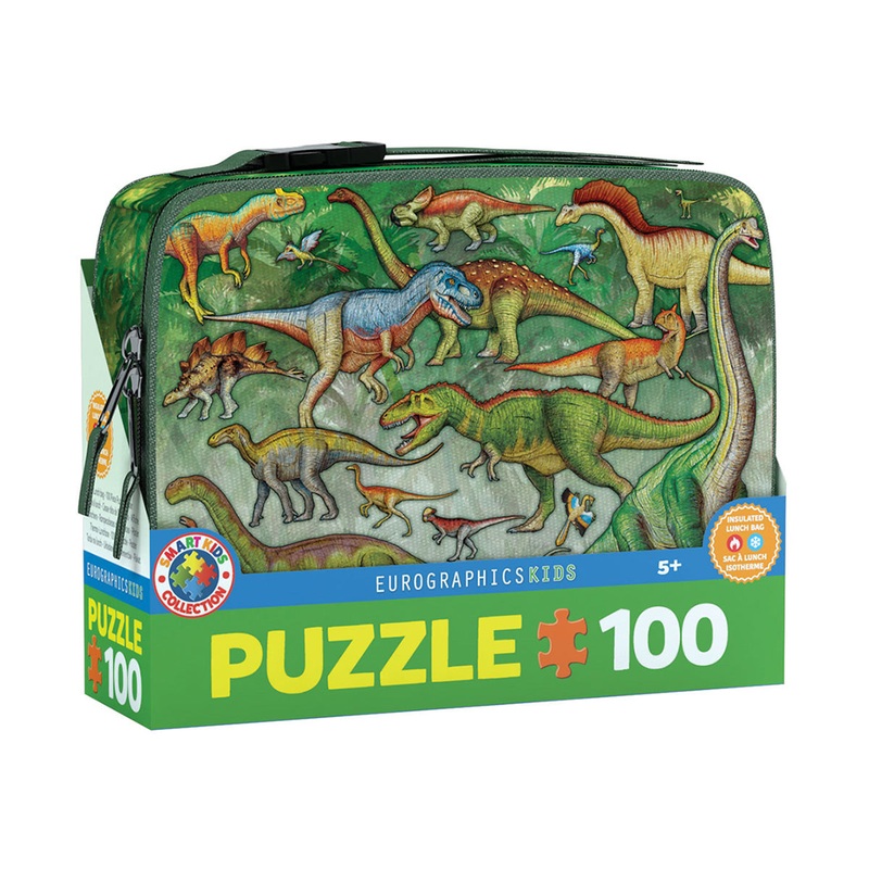 EURO LUNCH BAG PUZZLE-100 PC DINOSAURS