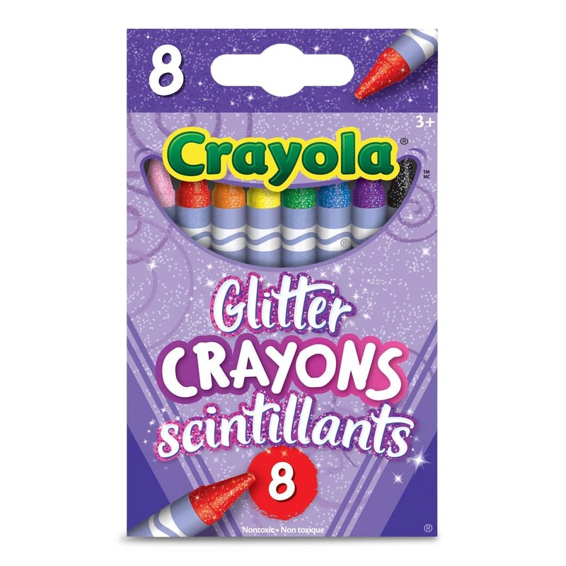 CRAYOLA GLITTER CRAYONS-8 PC