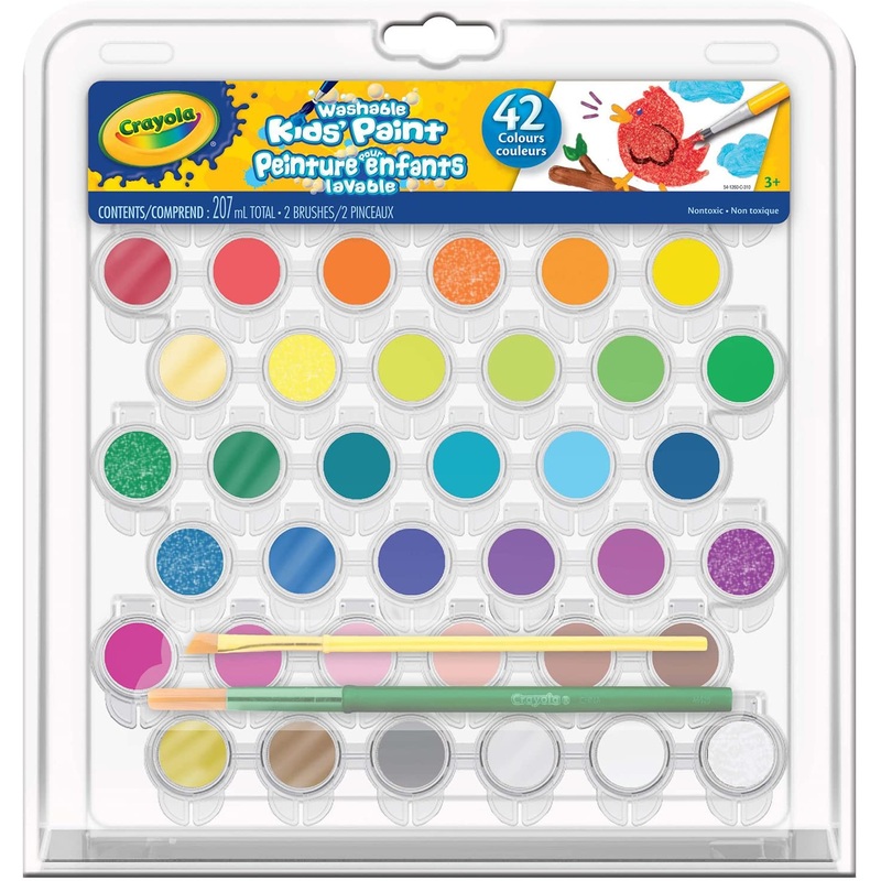 CRAYOLA WASHABLE KIDS' PAINT POT SET 42 COLOURS