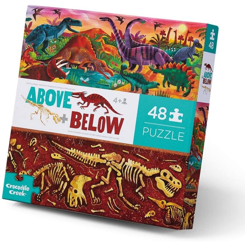 CROCODILE CREEK ABOVE & BELOW DINOSAUR WORLD PUZZLE - 48 PIECES