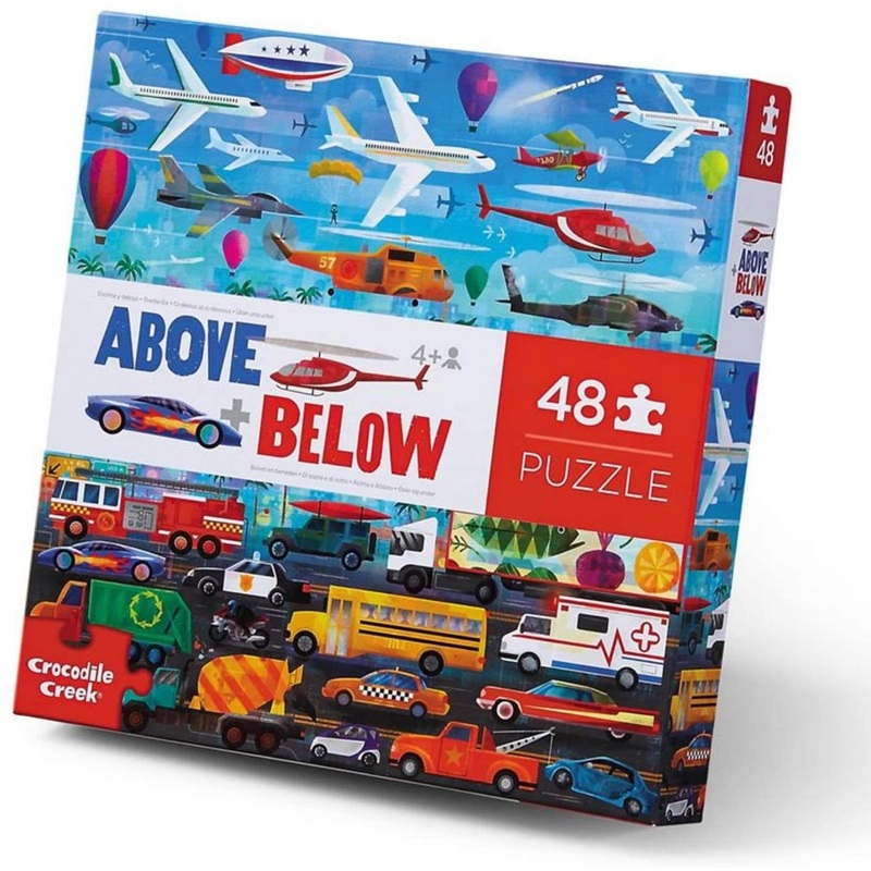 CROCODILE CREEK ABOVE & BELOW THINGS THAT GO PUZZLE - 48 PIECES