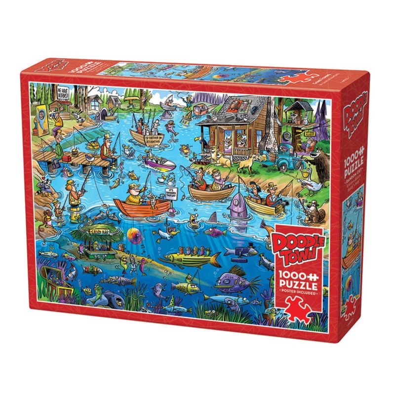 COBBLE HIL 1000 PC DOODLETOWN: GONE FISHING