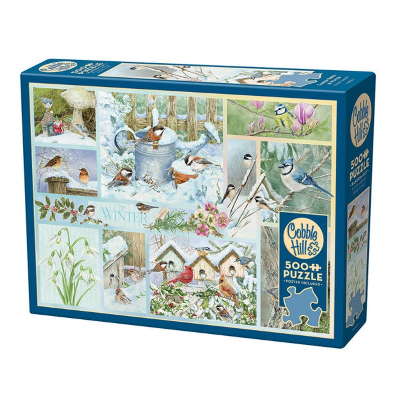 COBBLE HIL 500 PC GARDEN BIRDS IN WINTER