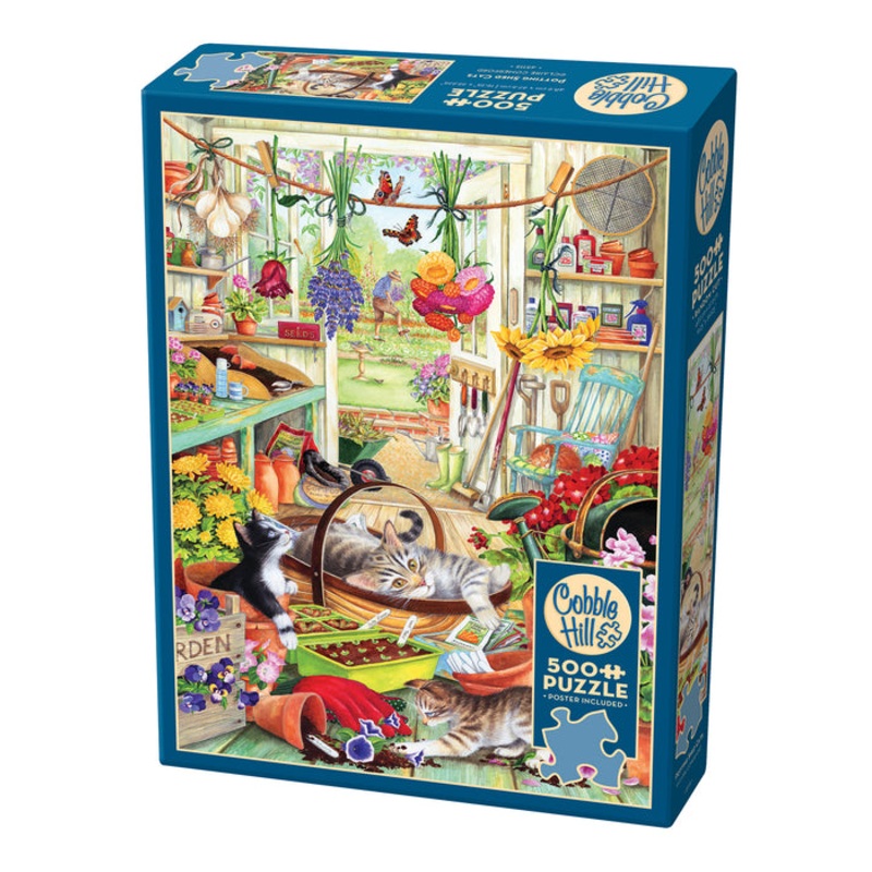 COBBLE HIL 500 PC POTTING SHED CATS