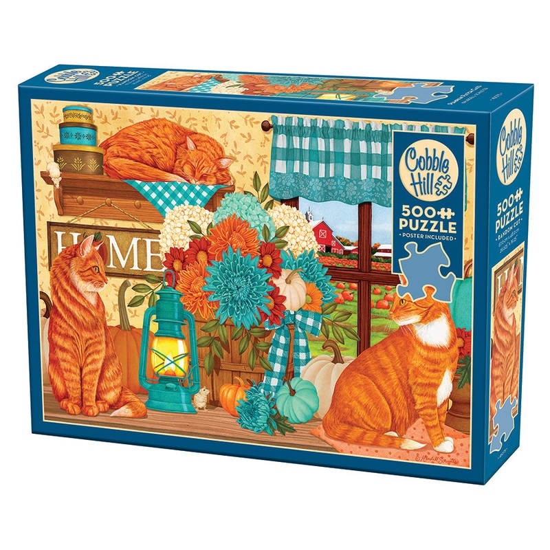 COBBLE HIL 500 PC PUMPKIN PATCH CATS