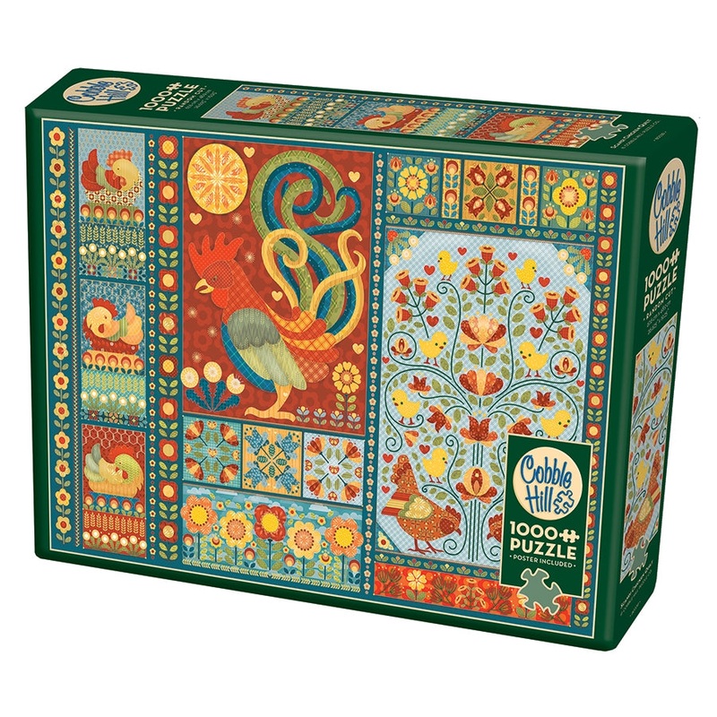 COBBLE HILL 1000 PC SCANDI CHICKEN QUILT