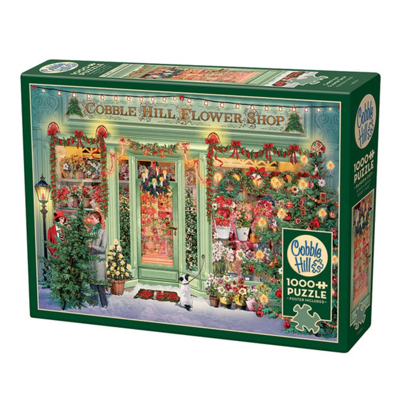 COBBLE HIL 1000 PC CHRISTMAS FLOWER SHOP