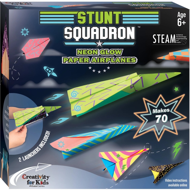 C4K STUNT SQUADRON NEON GLOW PAPER AIRPLANES
