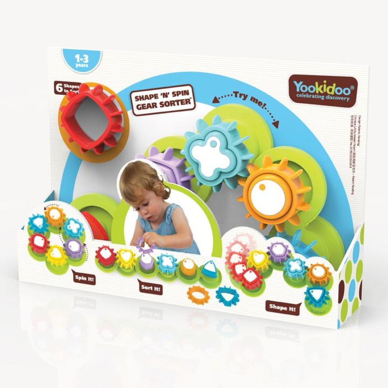 YOKIDOO SHAPE 'N' SPIN GEAR SORTER
