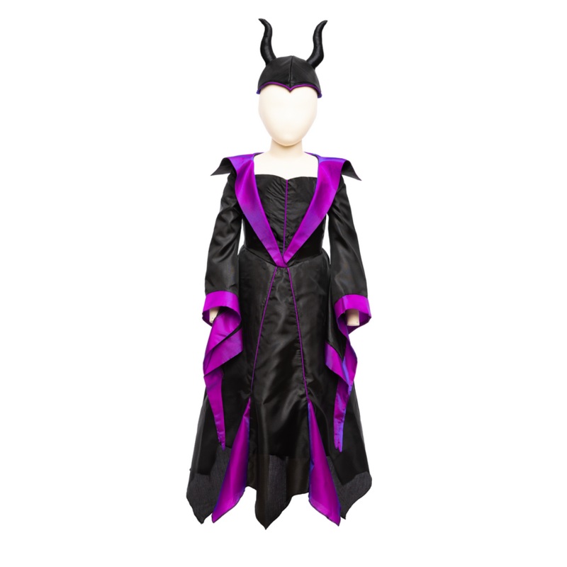 VILLAIN PRINCESS DRESS & HEADPIECE SIZE 5-6