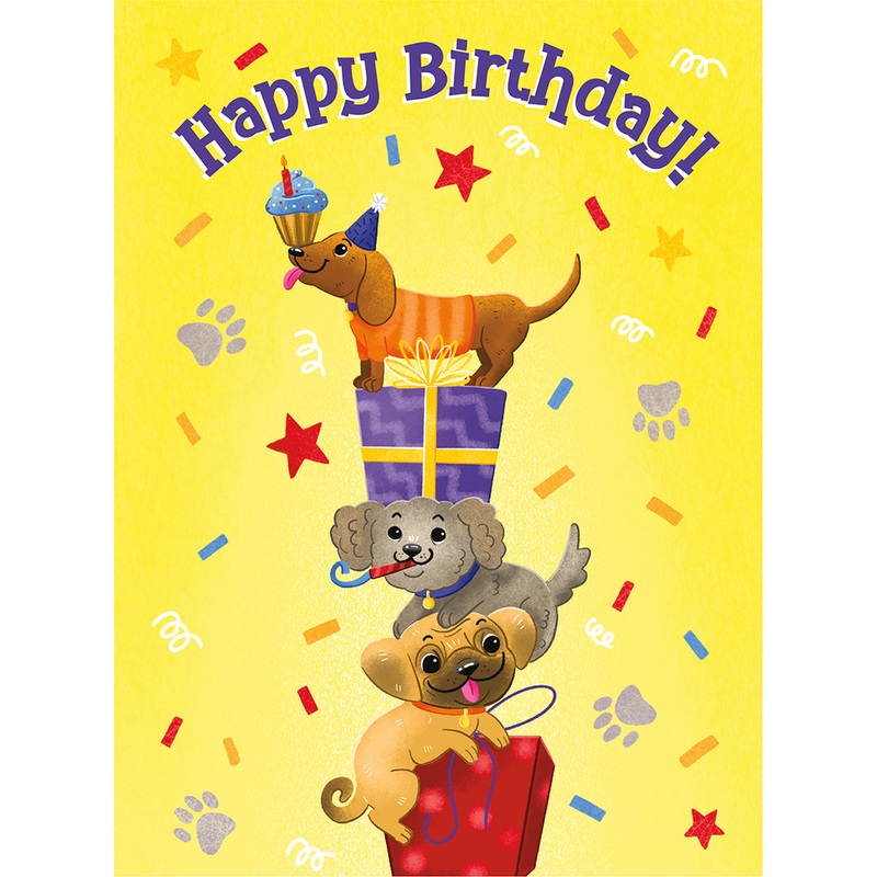 STACKING DOGS TRI-FOLD CARD