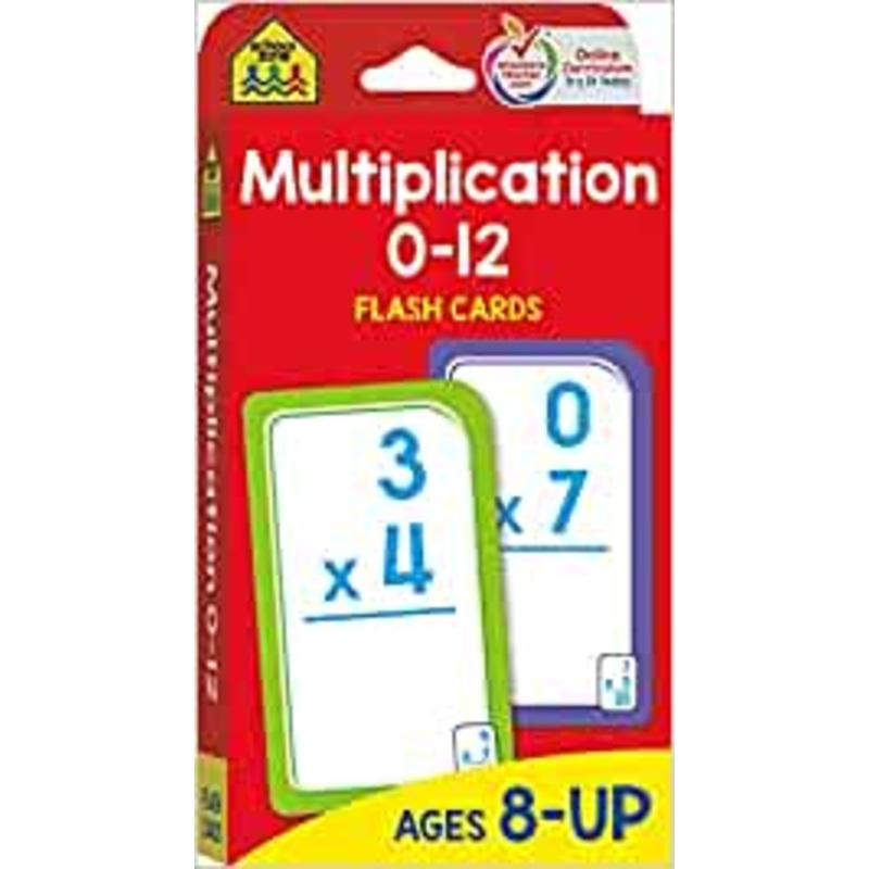 SCHOOL ZONE- FLASH CARDS MULTIPLICATION