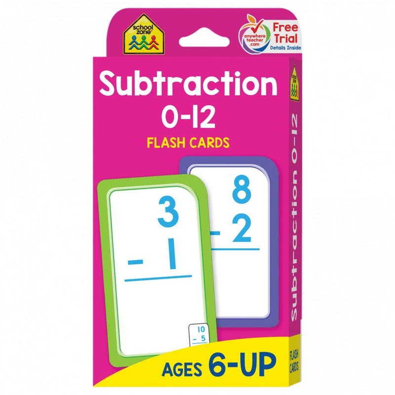 SCHOOL ZONE- FLASH CARDS SUBRACTION