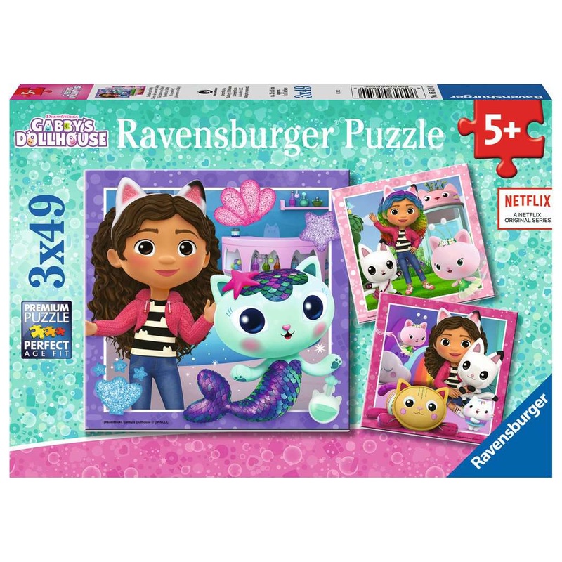 RAVENSBURG 3 X 49 PC GABBY'S DOLLHOUSE