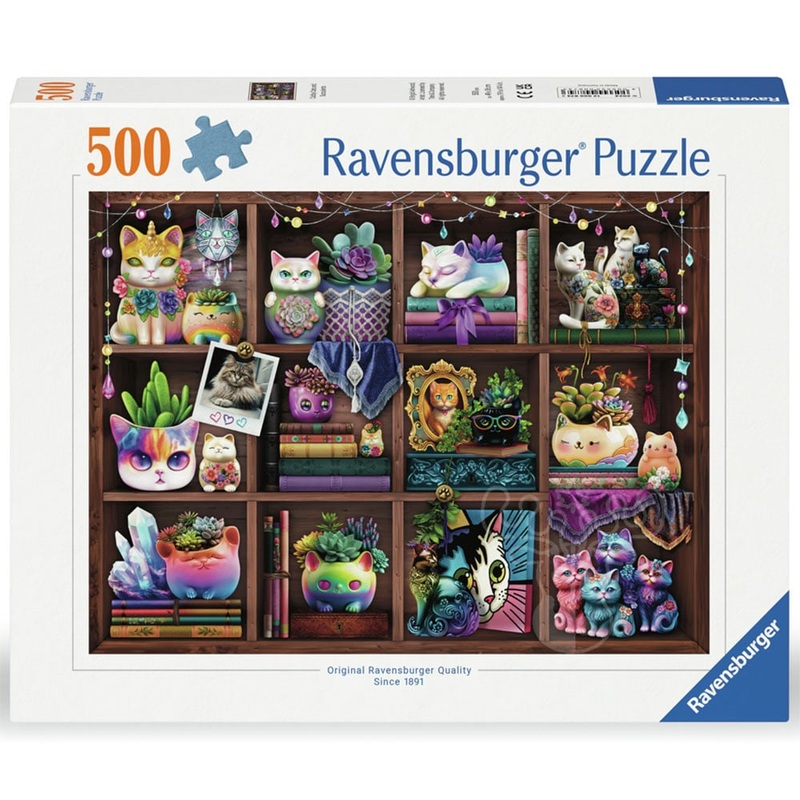 RAVENSBURG 500 PC CUBBY CATS & SUCCULENTS