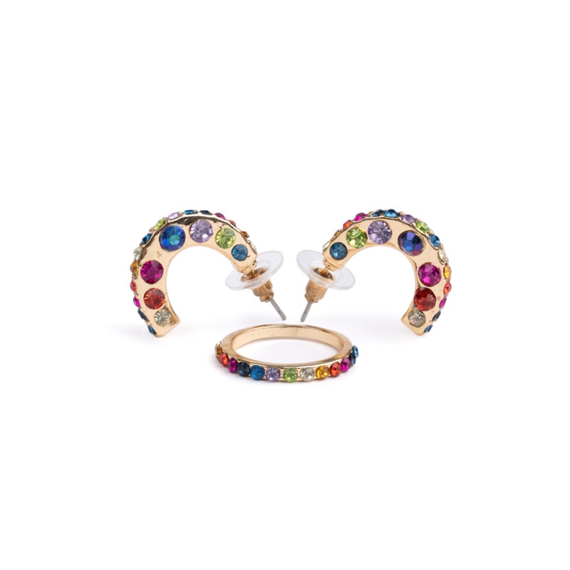 ROCKIN' RHINESTONE EARRINGS & RING SET