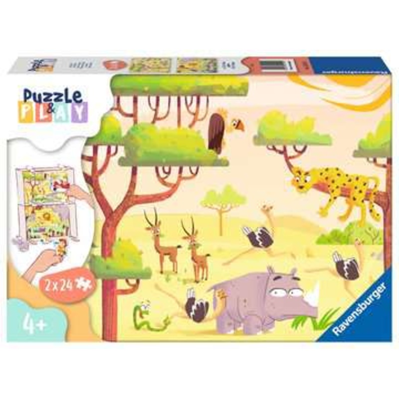 RAVENSBURG 2 X 24 PC PUZZLE & PLAY: SAFARI TIME