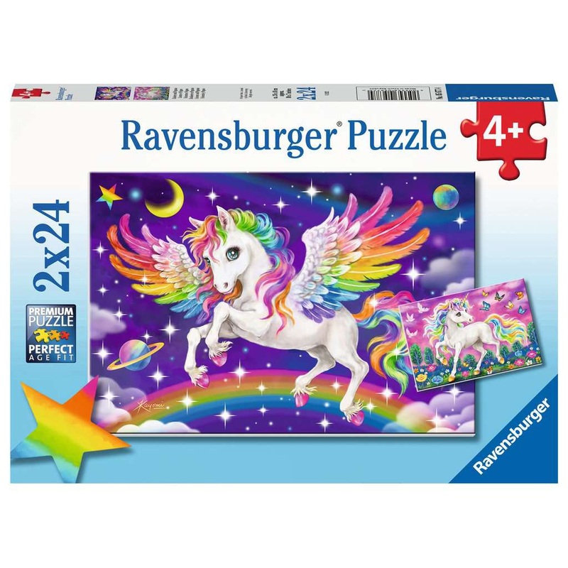 RAVENSBURG 2 X 24 PC UNICORN & PEGASUS
