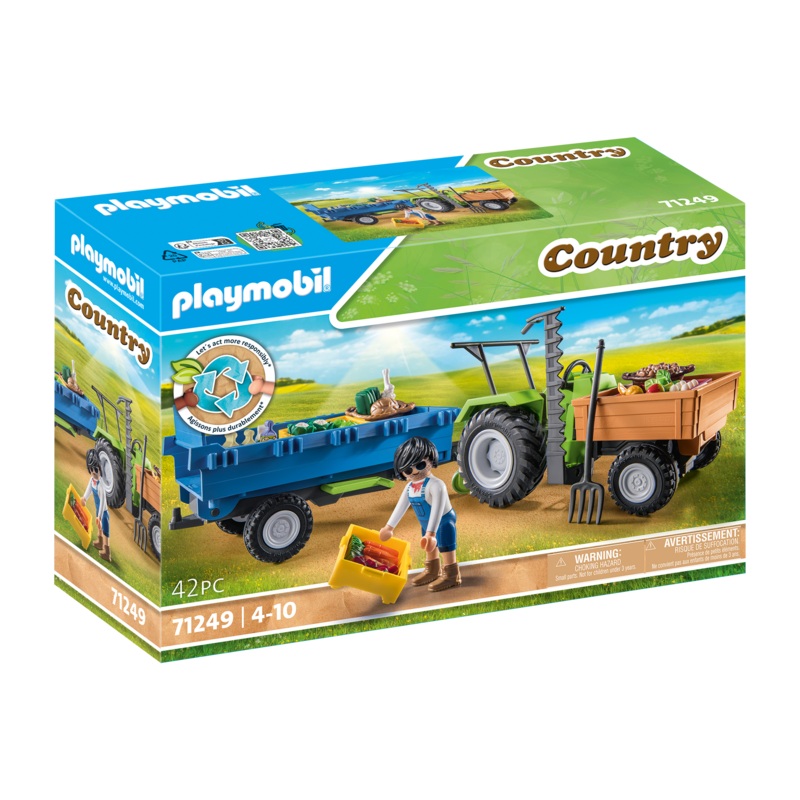 PLAYMOBIL HARVESTER TRACTOR W/ TRAILER