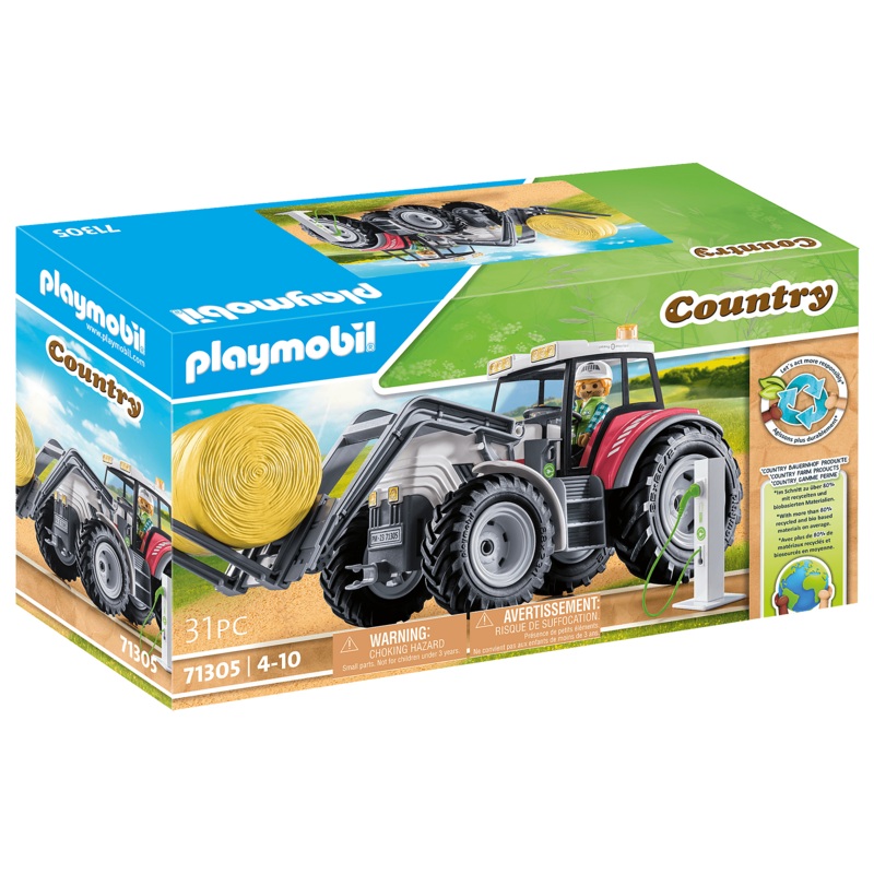 PLAYMOBIL LARGE TRACTOR W/ ACCESSORIES