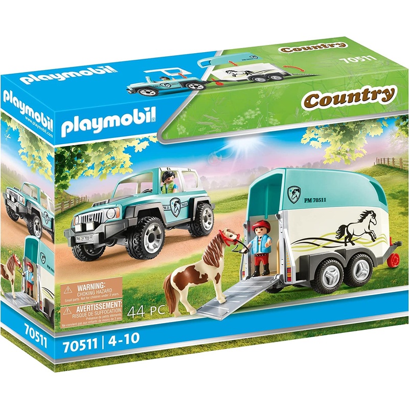 PLAYMOBIL PONY YARD 1 CAR W/PONY TRAINER