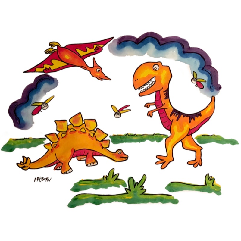 PILLOWCASE PAINTING DINOSAURS