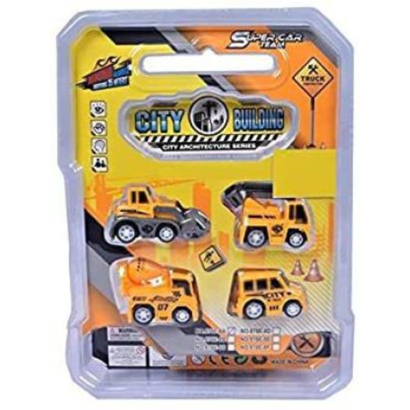 MINI PULL BACK VEHICLES 4 PK