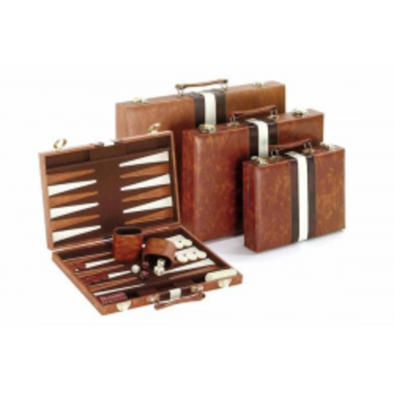 BACKGAMMON BROWN VINYL CASE