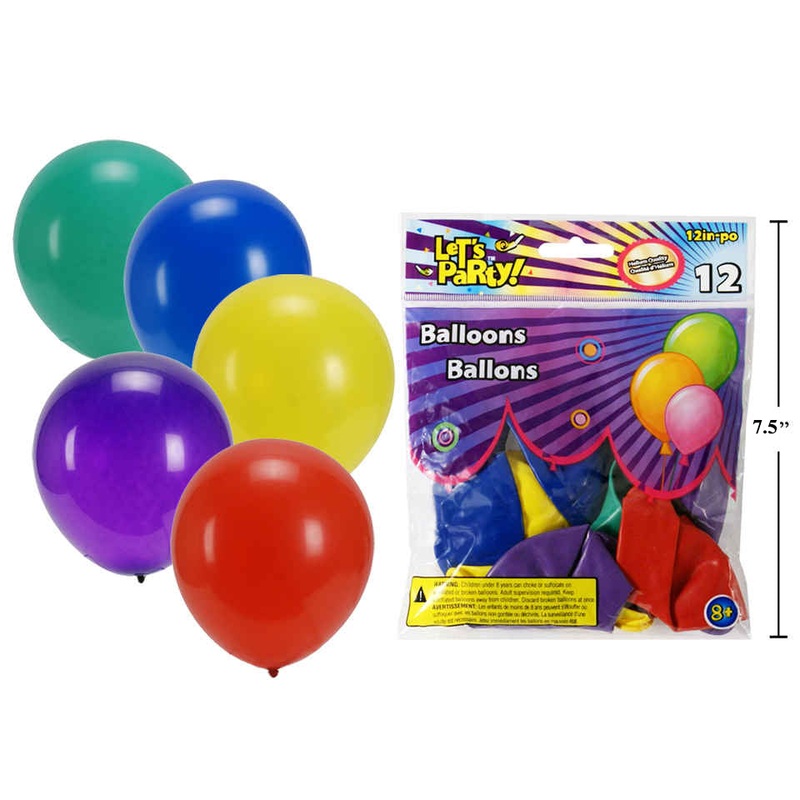 BALLOONS 12" - NO PRINT