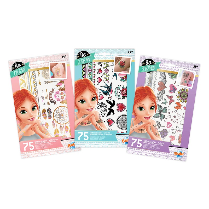 BE TEENS TEMPORARY TATTOOS - FLORAL/METALLIC